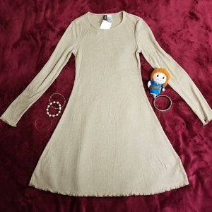 NEW Tan Crew Neck Sweater Dress